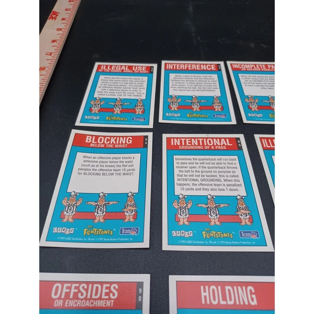 1993 Cardz Flintstones NFL Stone Age Signals Replacement Cards **read